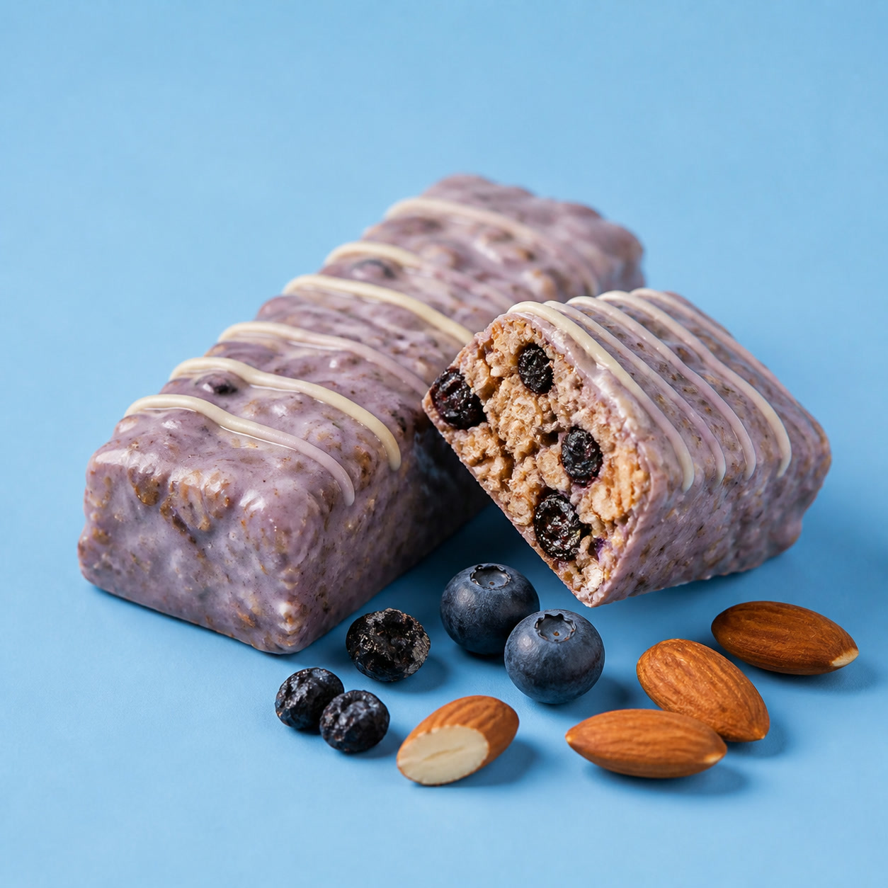 Foundry Fuel Blueberry Almond protein bar pack with flavour ingredients