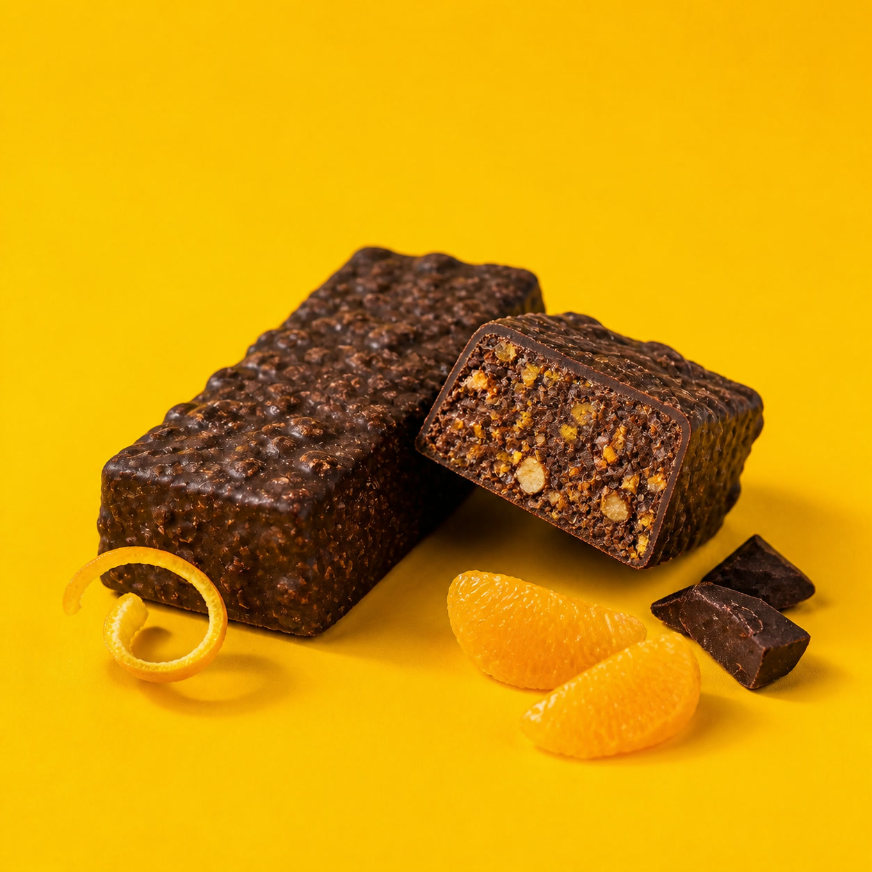 Foundry Fuel Citrus Dark Chocolate protein bar pack with flavour ingredients