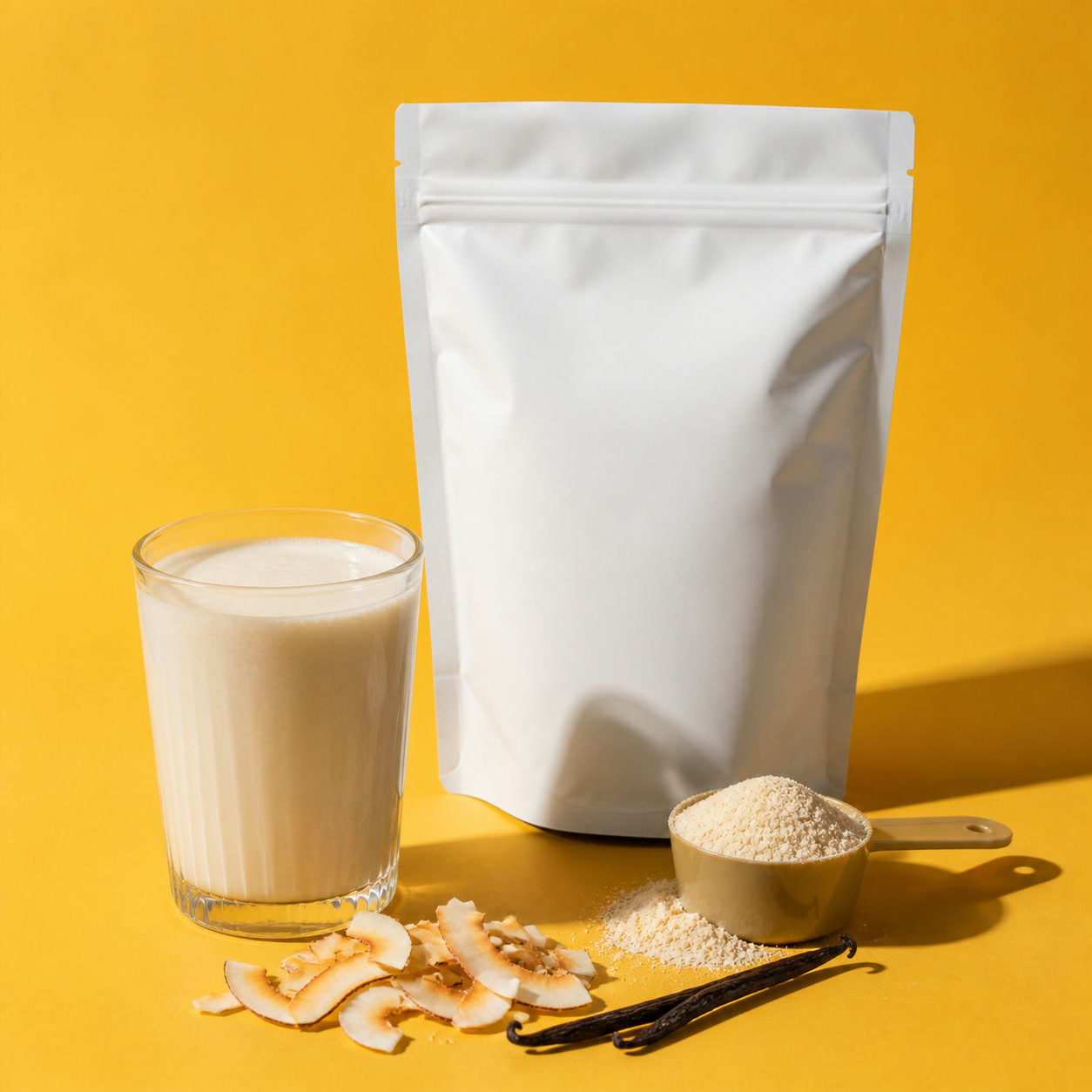 Foundry Fuel Coconut Vanilla protein powder pack with flavour ingredients