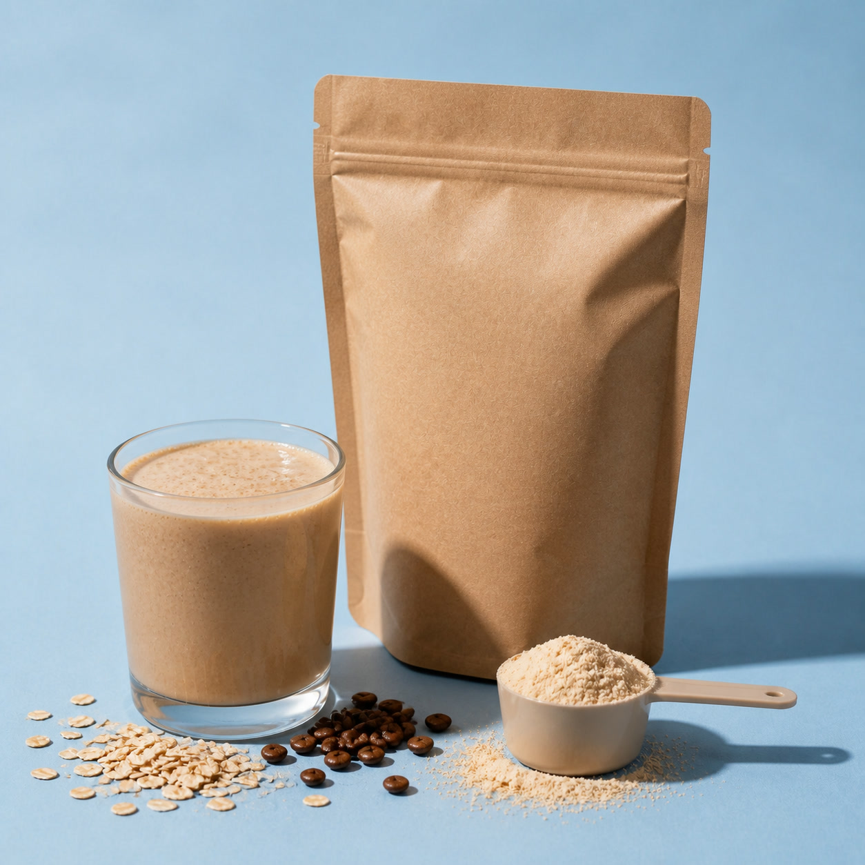 Foundry Fuel Coffee Oat Plant protein powder pack with flavour ingredients