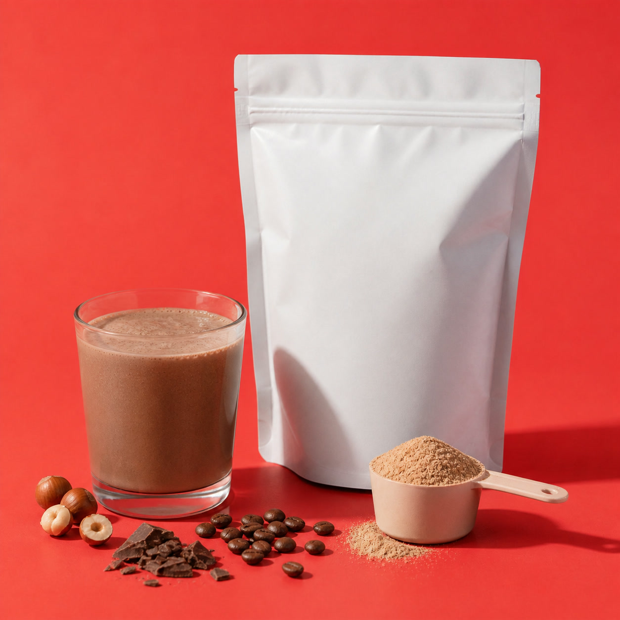 Foundry Fuel Mocha Hazelnut protein powder pack with flavour ingredients