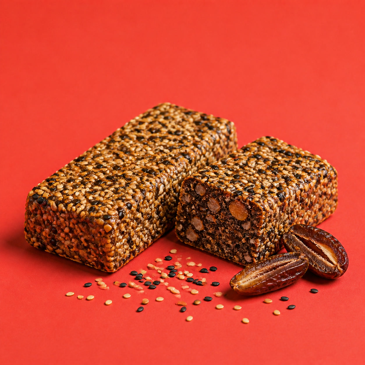 Foundry Fuel Sesame Date protein bar pack with flavour ingredients