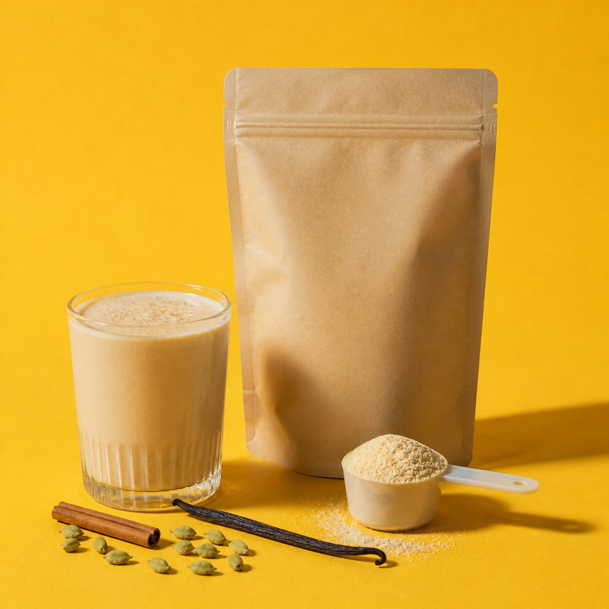 Foundry Fuel Vanilla Chai Plant protein powder pack with flavour ingredients