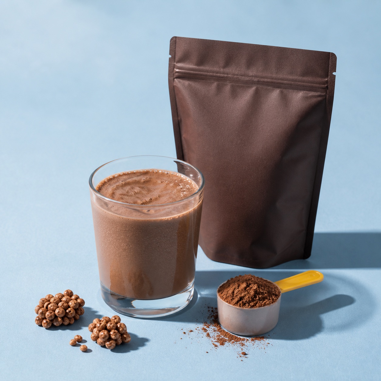 Foundry Fuel Chocolate Malt protein powder pack with flavour ingredients